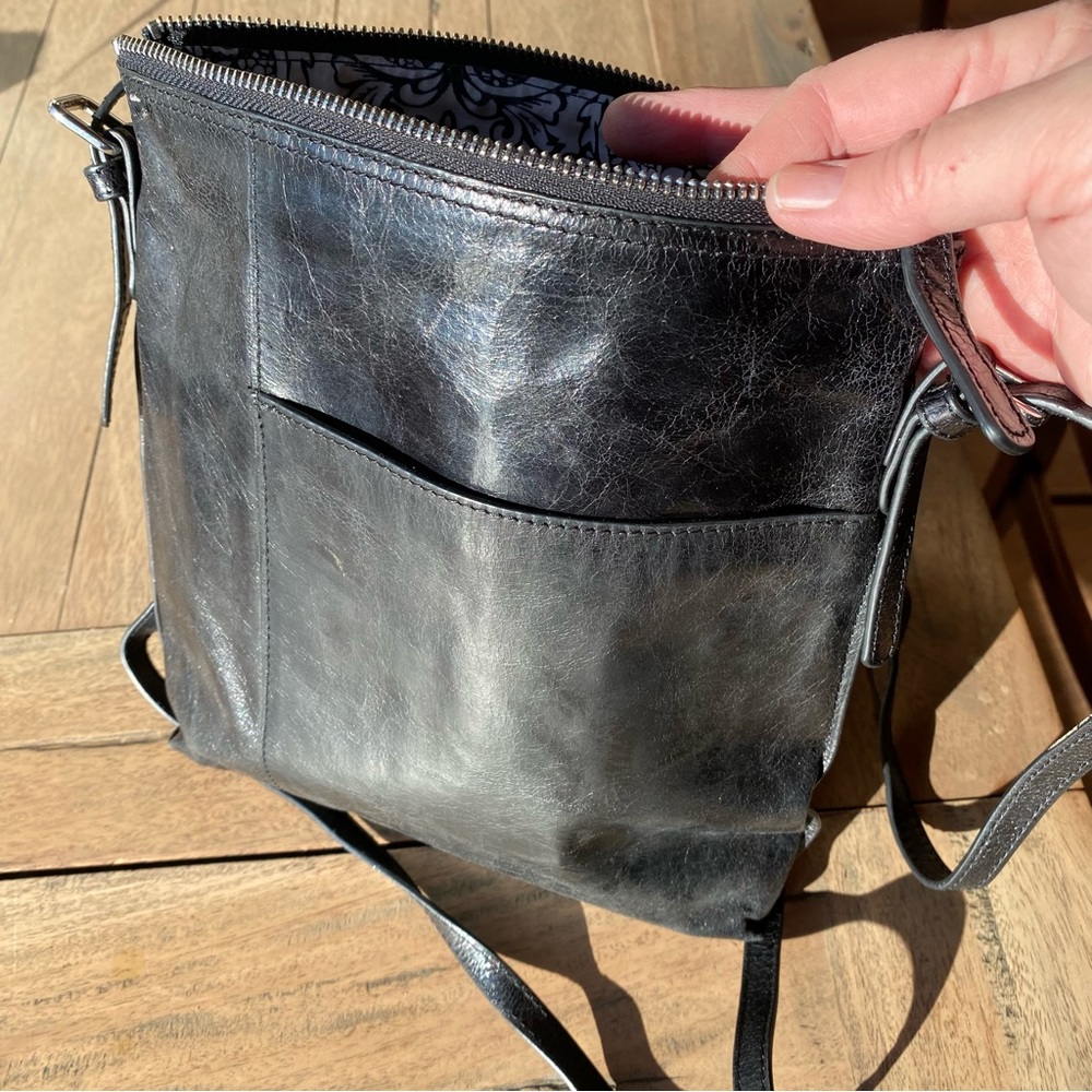 HOBO — Black leather crossbody bag